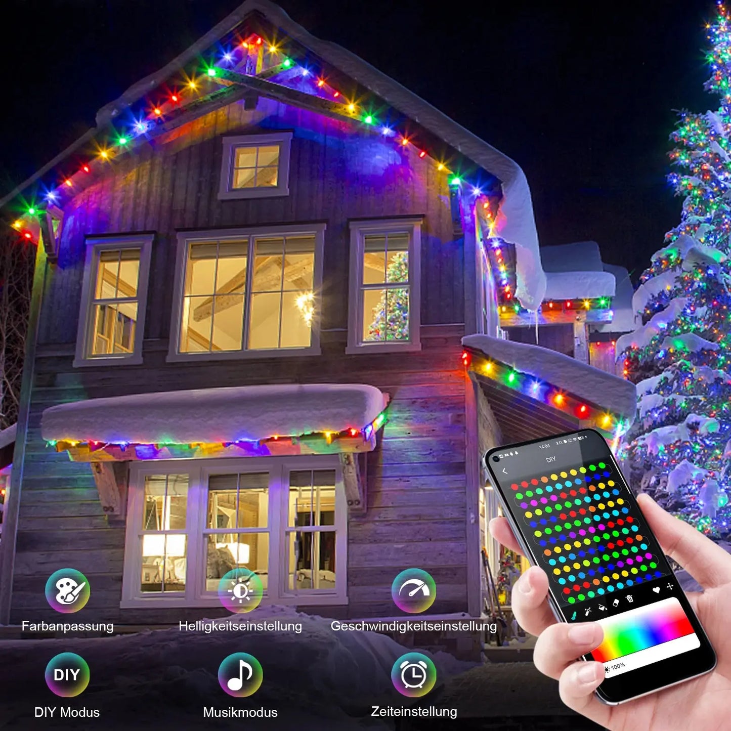 Christmas Light With Bluetooth APP and Remote control Cool Tec House