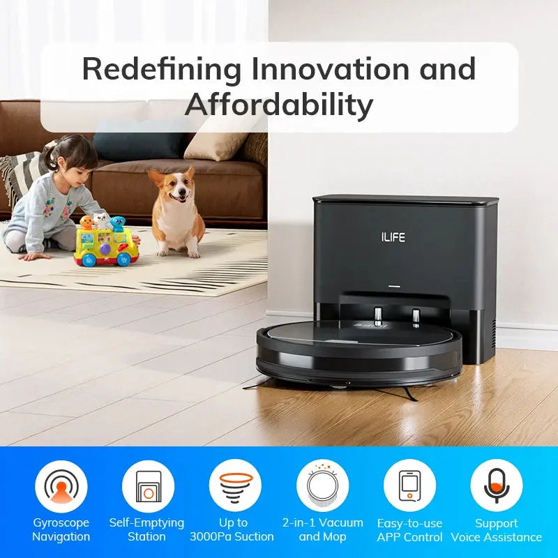 ILIFE V9 Pro Robot Vacuum Cleaner, Black with Alexa Control Cool Tec House