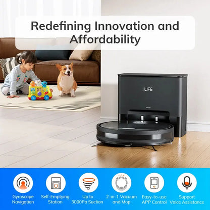 ILIFE V9 Pro Robot Vacuum Cleaner, Black with Alexa Control Cool Tec House