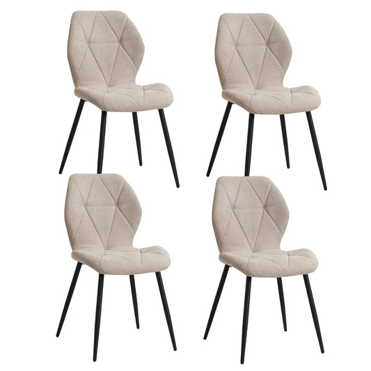 EGOONM padded dining chairs in linen fabric with metal legs set of 4 Cool Tech House