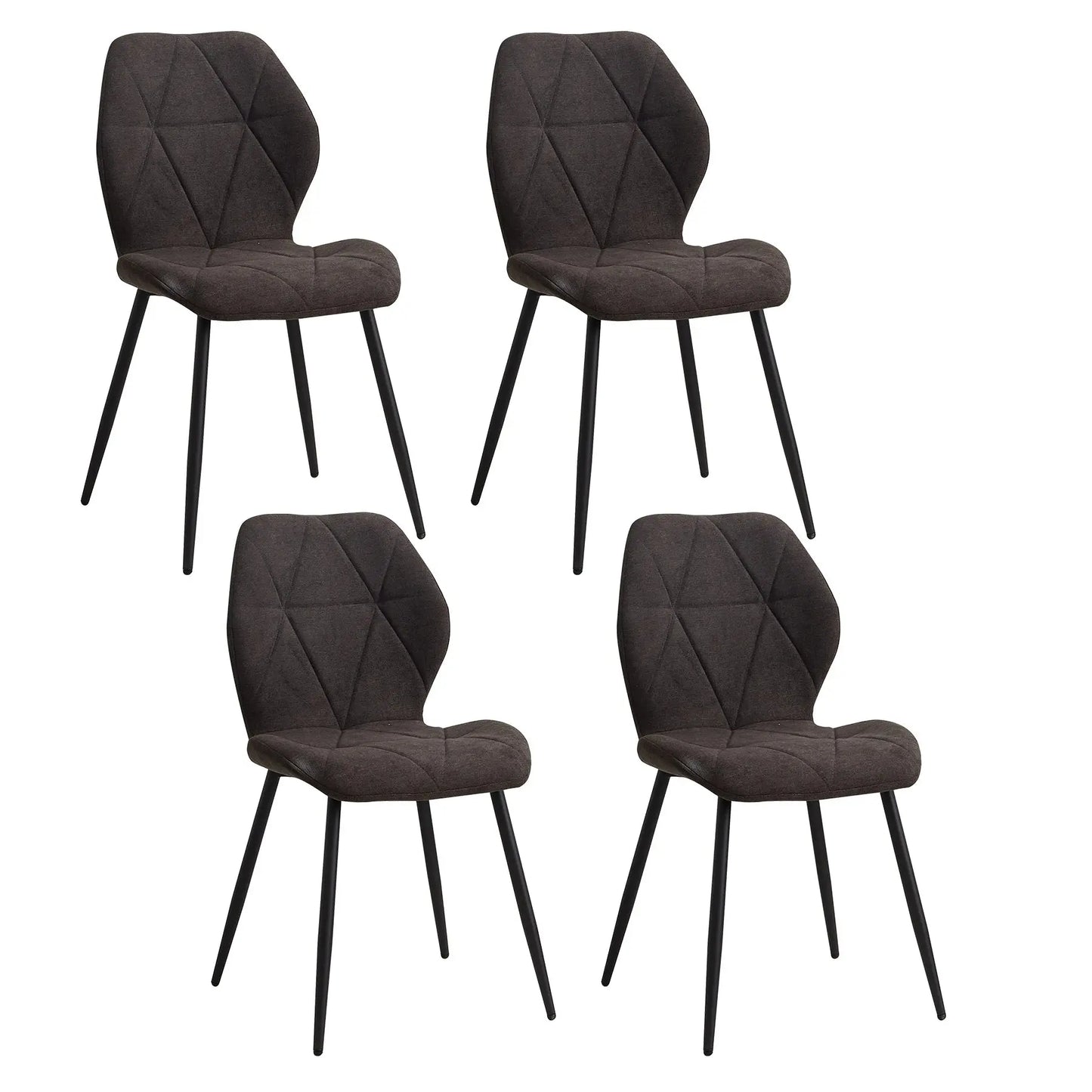 EGOONM padded dining chairs in linen fabric with metal legs set of 4 Cool Tech House