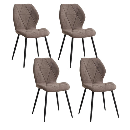 EGOONM padded dining chairs in linen fabric with metal legs set of 4 Cool Tech House