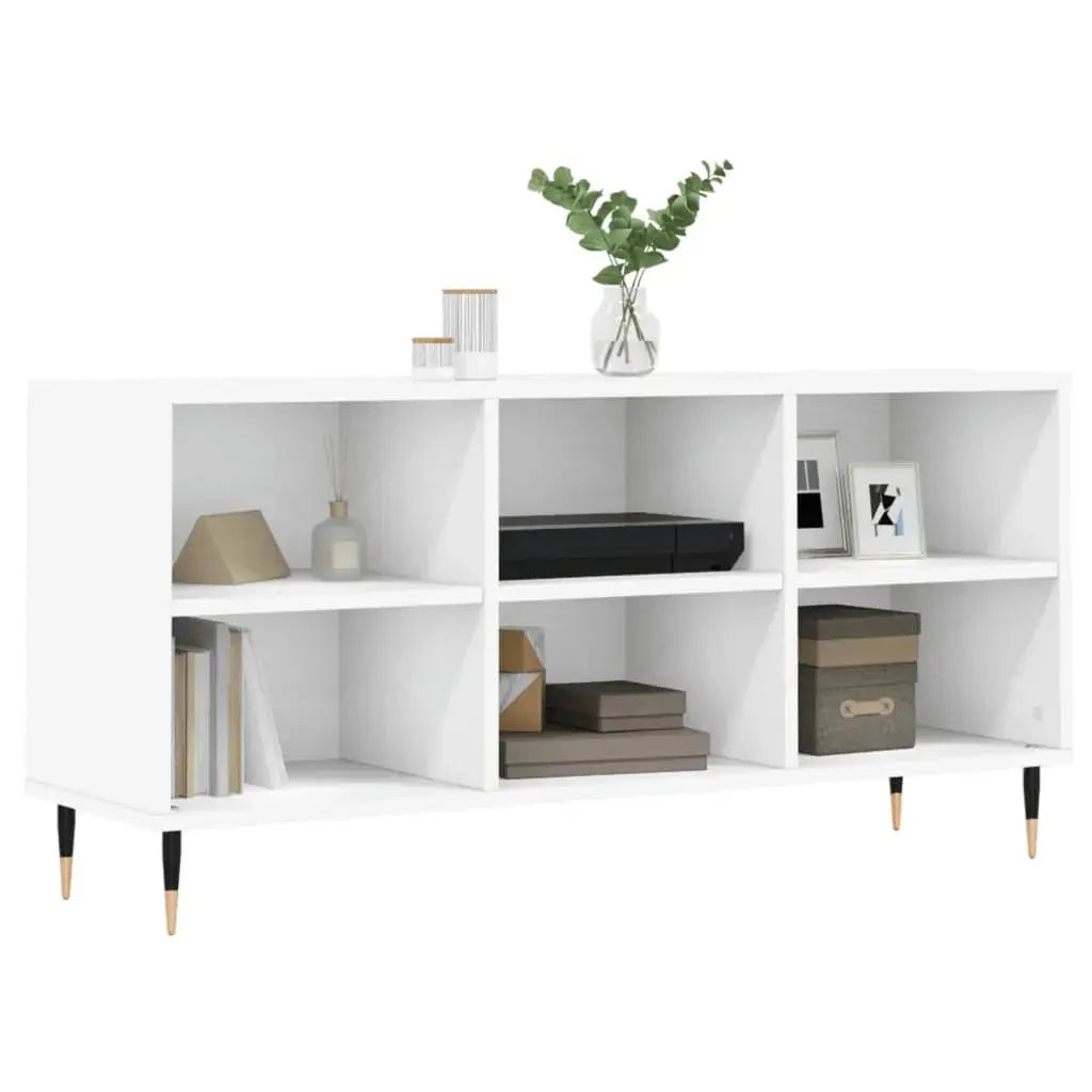 White TV cabinet 103,5x30x50 cm wood Engineering Cool Tech House