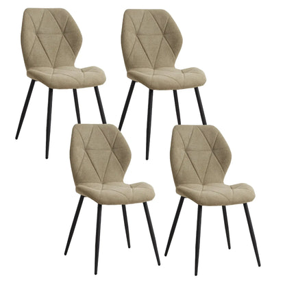 EGOONM padded dining chairs in linen fabric with metal legs set of 4 Cool Tech House