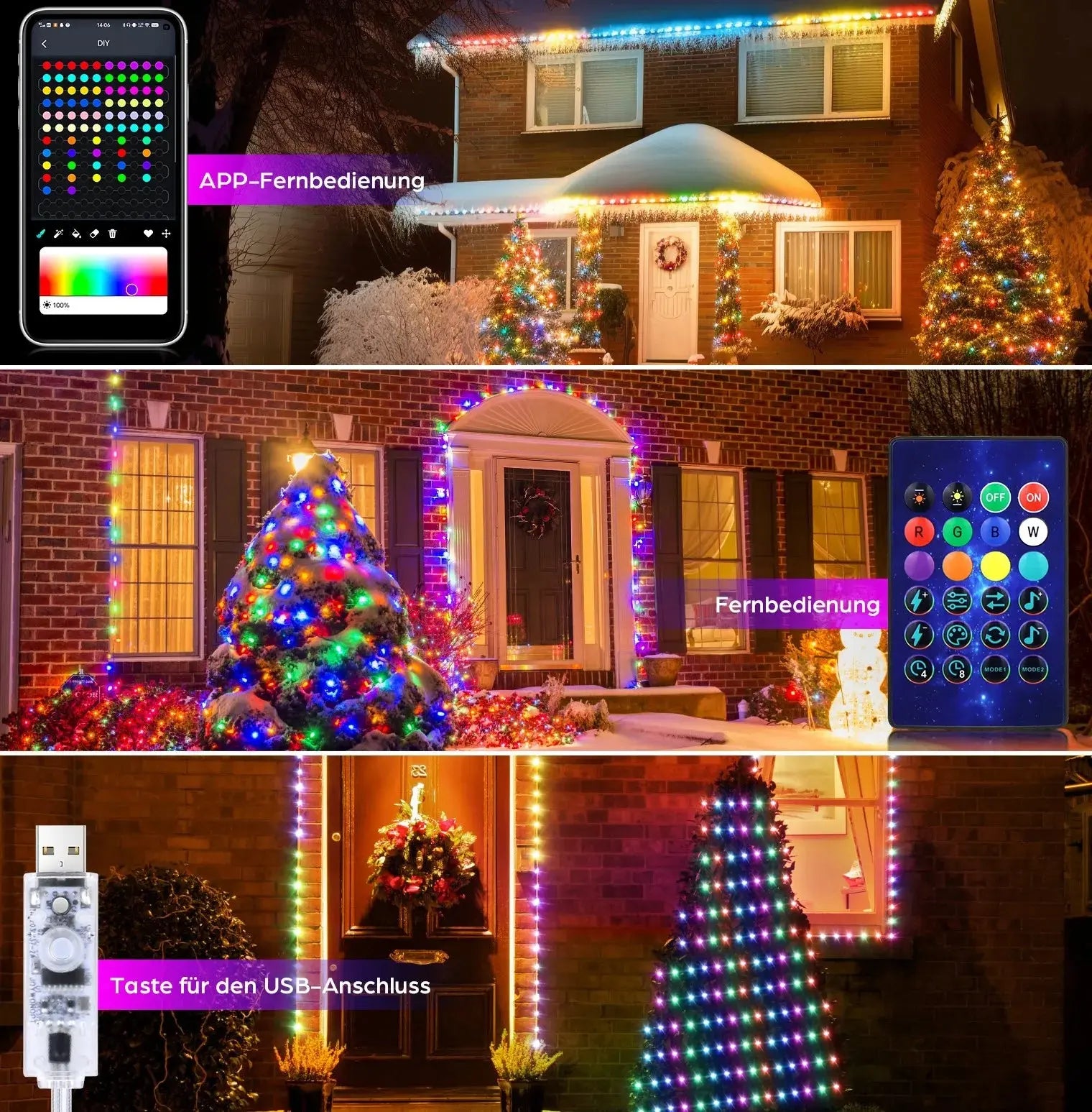 Christmas Light With Bluetooth APP and Remote control Cool Tec House