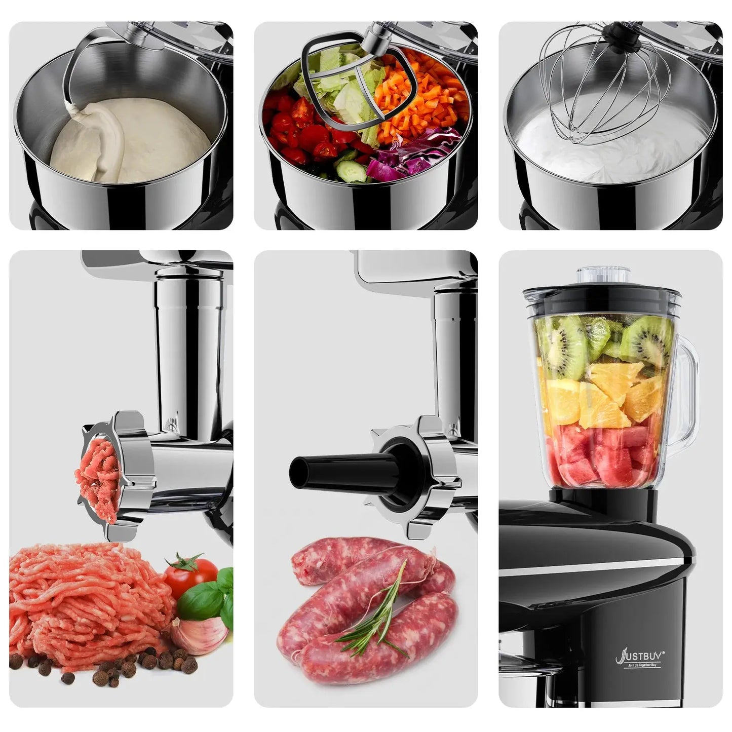 Compact Food Processor Multifunctional Mixer JUSTBUY 3 in 1 Cool Tec House