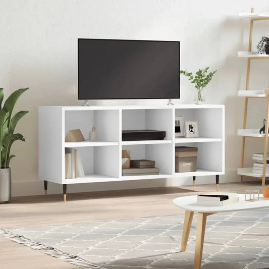 White TV cabinet 103,5x30x50 cm wood Engineering Cool Tech House