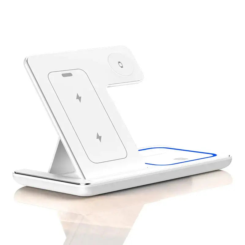 Fast Wireless Charger Stand 3 in 1 For iPhone 15 14 13 12 11 Apple Watch 9 8 7 6 5 Airpods Pro Cool Tec House