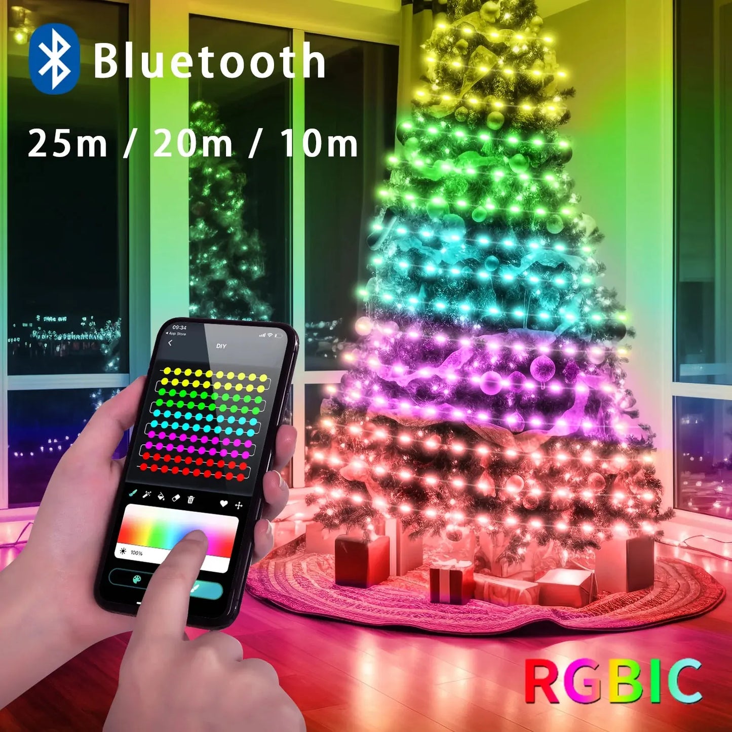 Christmas Light With Bluetooth APP and Remote control Cool Tec House