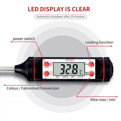 Electronic probe type digital thermometer with digital display liquid grill thermometer Cool Tec House