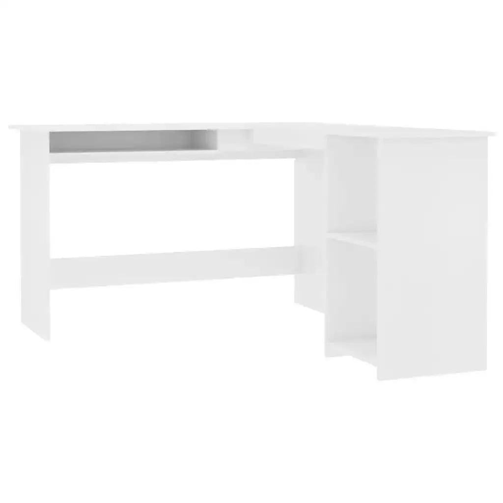 White L-shaped corner desk Cool Tech House