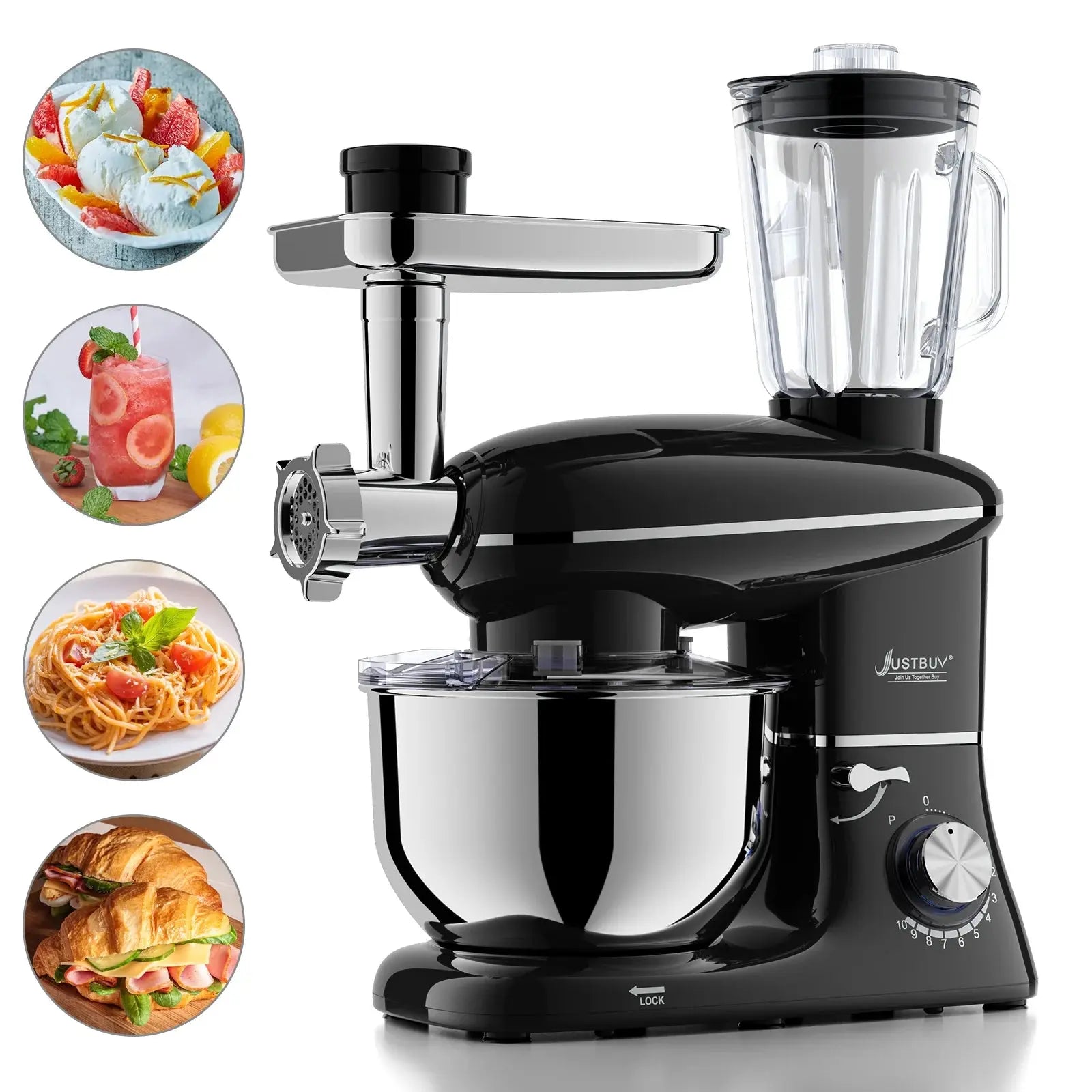 Compact Food Processor Multifunctional Mixer JUSTBUY 3 in 1 Cool Tec House