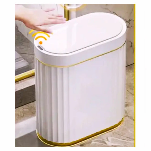 Automatic Sensor Trash Bin Trendy Roman Stripes Cool Tech House