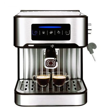 LCD Touch Espresso Coffee Machine Maker Semi-Automatic Pump With Cappuccino Milk Bubble Maker Cool Tec House